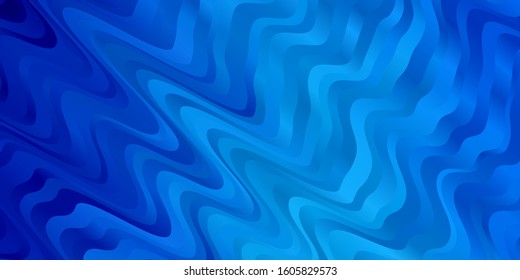 Light BLUE vector background with curves. Illustration in abstract style with gradient curved.  Best design for your posters, banners.