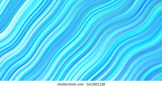 Light BLUE vector background with curves. Colorful illustration, which consists of curves. Pattern for ads, commercials.