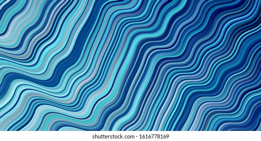 Light BLUE vector background with curves. Colorful illustration, which consists of curves. Pattern for commercials, ads.