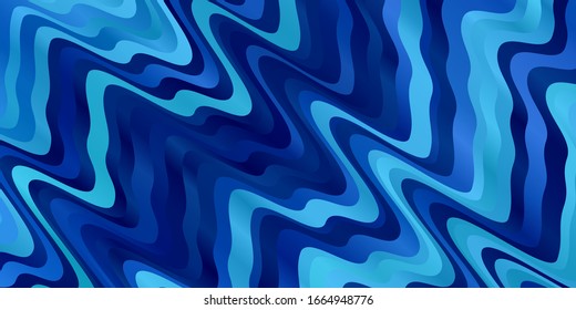 Light BLUE vector background with curves. Illustration in abstract style with gradient curved.  Pattern for ads, commercials.