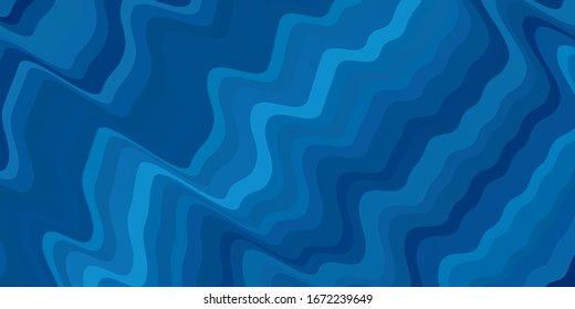 Fondo vectorial AZUL claro con curvas. Ilustración luminosa con arcos circulares degradados. Plantilla para el diseño de la interfaz de usuario.