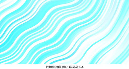 Fondo vectorial AZUL claro con curvas. Ilustración abstracta con arcos degradados. Mejor diseño para afiches, banners.