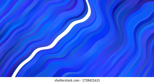 Fondo vectorial AZUL claro con curvas. Ilustración brillante con arcos circulares gradientes. Patrón para anuncios, anuncios.