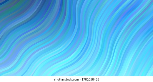 Light BLUE vector background with curves. Abstract illustration with gradient bows. Pattern for ads, commercials.