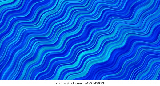 Light BLUE vector background with curves. Abstract illustration with gradient bows. Template for your UI design.