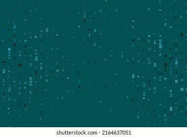 Light BLUE Vector Background With Digit Symbols. Abstract Illustration With Colored Algebra Signs. Pattern For Ads, Booklets, Leaflets Of Education.