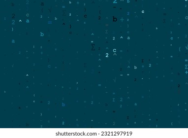 Light BLUE vector background with Digit symbols. Shining colorful illustration with isolated Digit signs. Pattern for ads, booklets, leaflets of education.