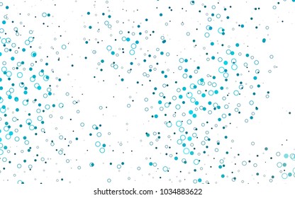 Light BLUE vector  background with dots. Glitter abstract illustration with blurred drops of rain. The pattern can be used for aqua ad, booklets.