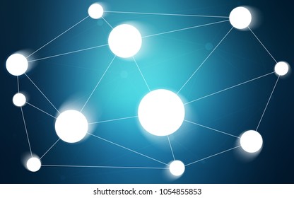 Light BLUE vector background with dots and lines. Modern abstract colorful illustration with spheres and lines. Beautiful design for your business advert.