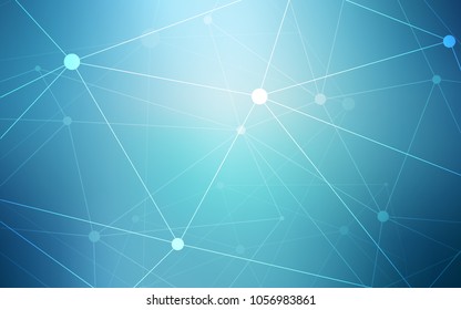 Light BLUE vector background with dots and lines. Colorful illustration with circles and lines in futuristic style. New design for ad, poster, banner of your website.