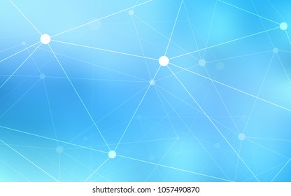 Light BLUE vector background with dots and lines. Decorative design in abstract style with triangle structure. Pattern can be used for beautiful websites.
