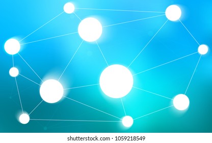 Light BLUE vector background with dots and lines. Colorful illustration with circles and lines in futuristic style. Completely new template for your brand book.