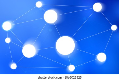 Light BLUE vector background with dots and lines. Modern abstract colorful illustration with spheres and lines. Pattern can be used for futuristic ad, booklets.
