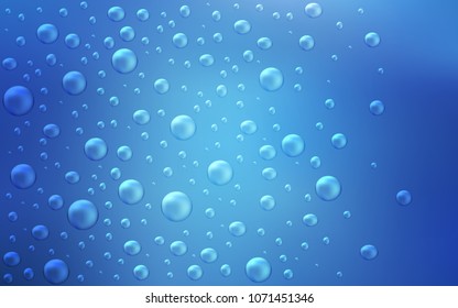 Light BLUE vector background with dots. Glitter abstract illustration with blurred drops of rain. The pattern can be used for ads, leaflets of liquid.