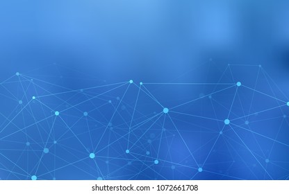 Light BLUE vector background with dots and lines. Illustration with set of colorful abstract circles and lines. Completely new template for your brand book.