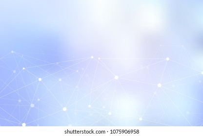 Light BLUE vector background with dots and lines. Illustration with set of colorful abstract circles and lines. Pattern can be used for ads, leaflets.