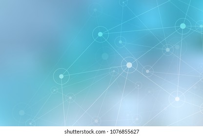 Light BLUE vector background with dots and lines. Decorative design in abstract style with triangle structure. Pattern can be used for ads, leaflets.