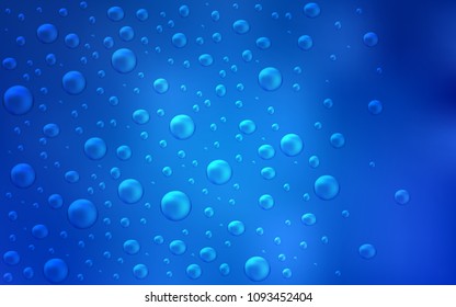 Light BLUE vector background with dots. Blurred bubbles on abstract background with colorful gradient. The pattern can be used for ads, leaflets of liquid.