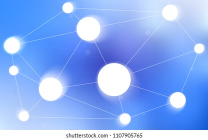 Light BLUE vector background with dots and lines. Decorative design in abstract style with triangle structure. Pattern can be used for futuristic ad, booklets.
