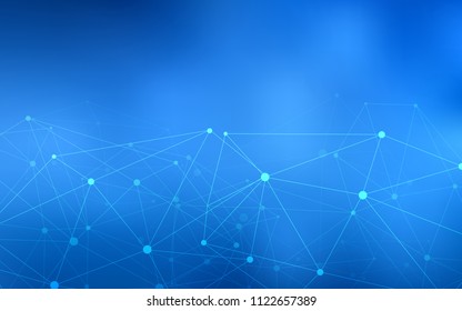 Light BLUE vector background with dots and lines. Design with connection of dots and lines on colorful background. New design for ad, poster, banner of your website.
