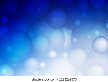 Light BLUE vector background with dots. Illustration with set of shining colorful abstract circles. Beautiful design for your business natural advert.