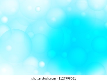 Light BLUE vector background with dots. Blurred bubbles on abstract background with colorful gradient. Beautiful design for your business natural advert.