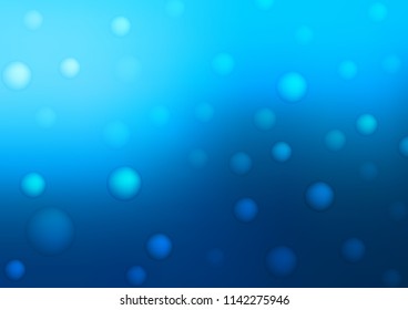Light BLUE vector background with dots. Glitter abstract illustration with blurred drops of rain. The pattern can be used for ads, leaflets of liquid.