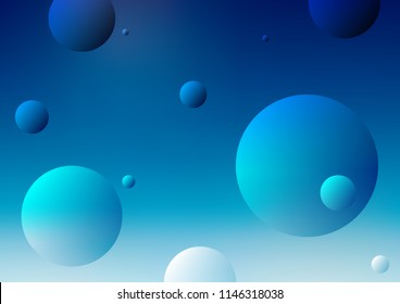 Light BLUE vector background with dots. Blurred bubbles on abstract background with colorful gradient. Pattern can be used as texture of water, rain drops.