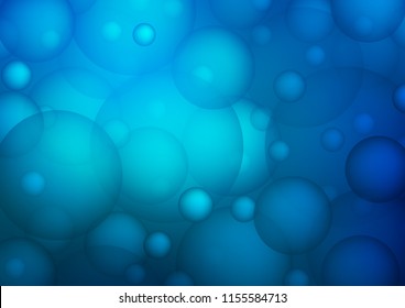 Light BLUE vector background with dots. Illustration with set of shining colorful abstract circles. Pattern can be used as texture of water, rain drops.