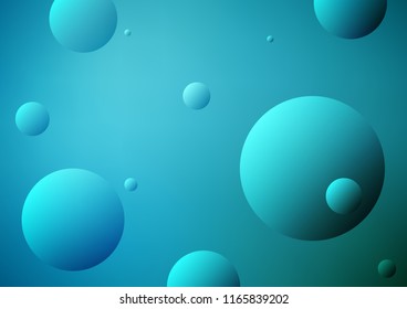 Light BLUE vector background with dots. Blurred bubbles on abstract background with colorful gradient. The pattern can be used for aqua ad, booklets.