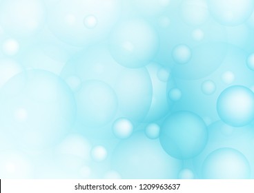 Light BLUE vector background with dots. Blurred bubbles on abstract background with colorful gradient. The pattern can be used for ads, leaflets of liquid.