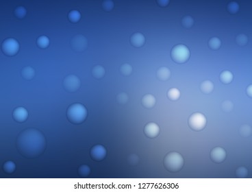 Light BLUE vector background with dots. Glitter abstract illustration with blurred drops of rain. The pattern can be used for ads, leaflets of liquid.