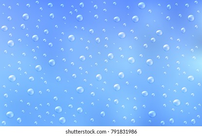 Light BLUE vector background with dots. Glitter abstract illustration with blurred drops of rain. The pattern can be used for ads, leaflets of liquid.