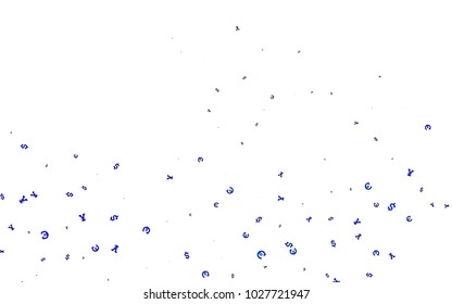 Light BLUE vector background with Euro, Dollar, Yen. Blurred design in with symbols of EUR, USD, JPY. Smart design for your business advert of economic, wealth.