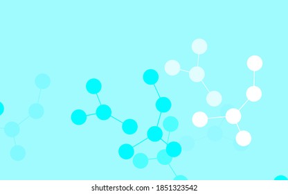 Light BLUE vector background with forms of artificial intelligence. Abstract illustration with links and dots of AI. Design for depiction of cyber innovations.
