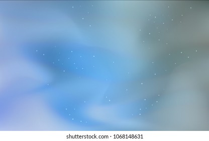 Light BLUE vector background with galaxy stars. Space stars on blurred abstract background with gradient. Pattern for astrology websites.