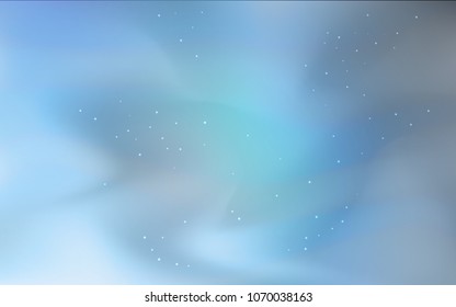Light BLUE vector background with galaxy stars. Space stars on blurred abstract background with gradient. Template for cosmic backgrounds.