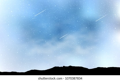 Light BLUE vector background with galaxy stars. Modern abstract illustration with Big Dipper stars. Smart design for your business advert.