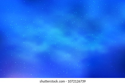 Light BLUE vector background with galaxy stars. Space stars on blurred abstract background with gradient. Pattern for astrology websites.