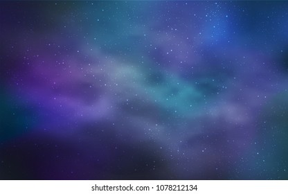 Light BLUE vector background with galaxy stars. Blurred decorative design in simple style with galaxy stars. Pattern for futuristic ad, booklets.