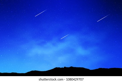 Light BLUE vector background with galaxy stars. Shining illustration with sky stars on abstract template. Best design for your ad, poster, banner.