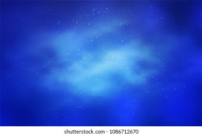 Light BLUE vector background with galaxy stars. Shining illustration with sky stars on abstract template. Best design for your ad, poster, banner.
