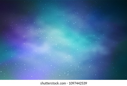 Light BLUE vector background with galaxy stars. Shining colored illustration with bright astronomical stars. Pattern for futuristic ad, booklets.