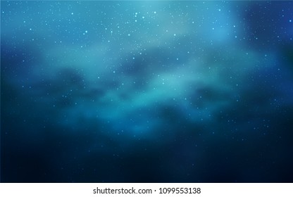 Light BLUE vector background with galaxy stars. Shining colored illustration with bright astronomical stars. Pattern for astrology websites.