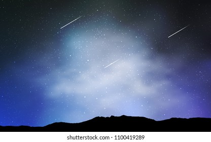 Light BLUE vector background with galaxy stars. Space stars on blurred abstract background with gradient. Pattern for astronomy websites.