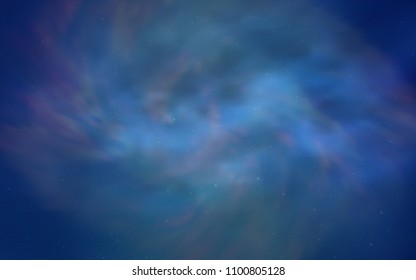 Light BLUE vector background with galaxy stars. Space stars on blurred abstract background with gradient. Template for cosmic backgrounds.