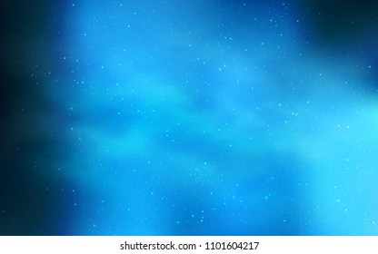 Light BLUE vector background with galaxy stars. Shining illustration with sky stars on abstract template. Template for cosmic backgrounds.