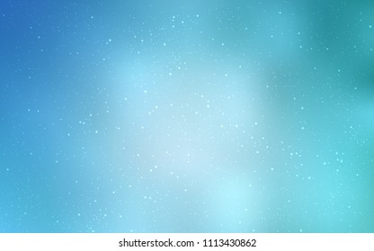 Light BLUE Vector Background With Galaxy Stars. Shining Illustration With Sky Stars On Abstract Template. Best Design For Your Ad, Poster, Banner.