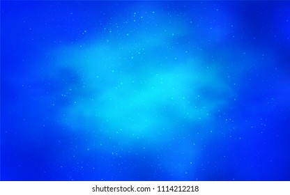 Light BLUE vector background with galaxy stars. Modern abstract illustration with Big Dipper stars. Pattern for astrology websites.
