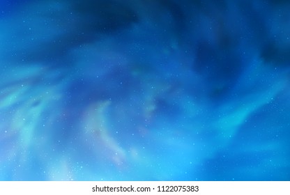 Light BLUE vector background with galaxy stars. Blurred decorative design in simple style with galaxy stars. Template for cosmic backgrounds.